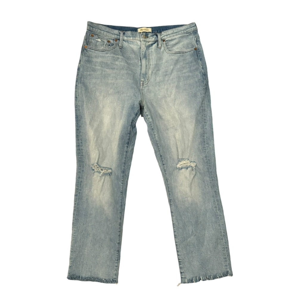 Madewell The High-Rise Slim Boyjean in Prentice Wash: Ripped Edition 32